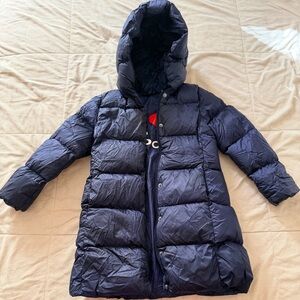 Girls Navy Puffer Coat